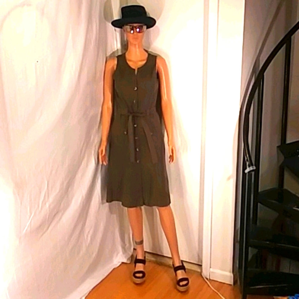 Like New Gerard Darel Taupe/Grey Linen Dress